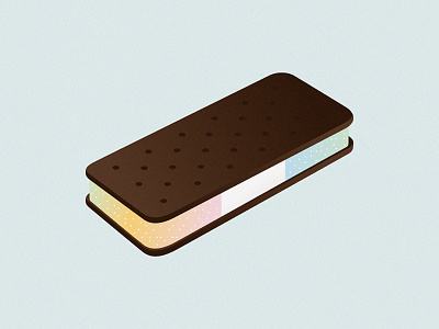 Ice Cream Sandwich dessert gradient illustration texture