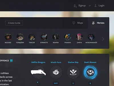 Sneak Peek 2 blizzard blue dark filter game green hero overwatch tabs web white yellow