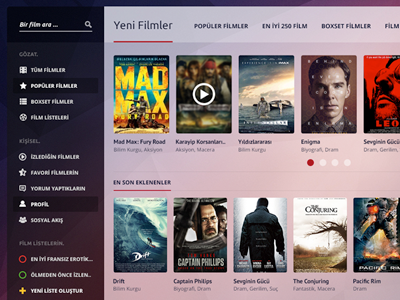 Movie 2 UI Concept flat movie sidebar simple ui watch