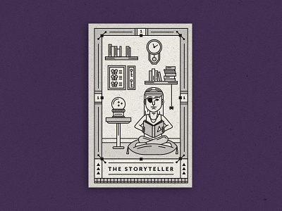 Tarot: The Story Teller book card fortune genie illustration milwaukee purple sitting tarot vector