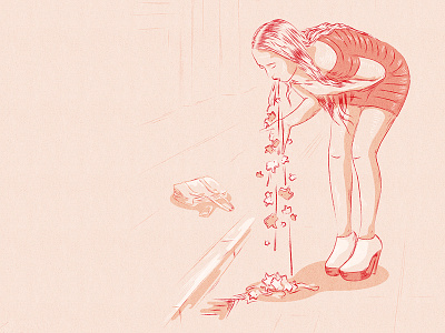 Social Hangover bag dress girl hangover illustration likes red social