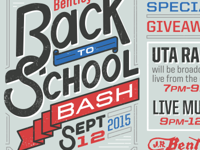 Back to School Bash arlington bentleys blue college jr party september tx ut