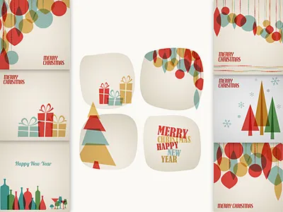 Retro Christmas Card Templates card christmas collection retro template