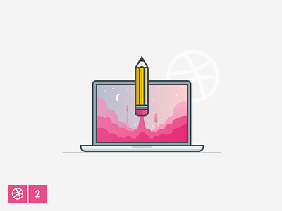 2 x Invites giveaway icon iconography icons illustration invitation invites landscape macbook pen vector