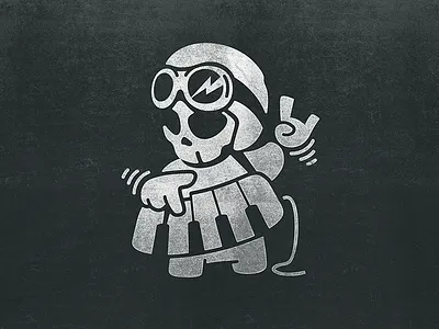 Keyboardist bambozza boy character fun helmet keyboard music skull toy