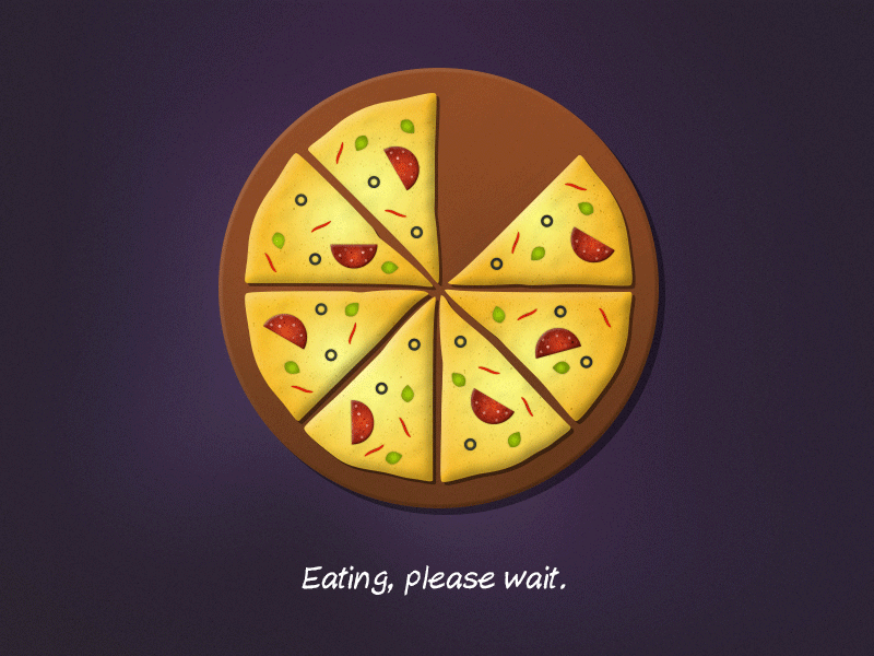 Eating Please Wait brown eating food load loader pizza preloader yellow