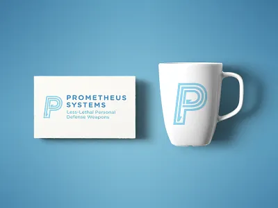 Prometheus Systems 15minutelogos brand design logo minute system technology type vector weapon
