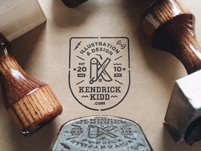 Stamp badge branding illustration kendrick kidd process stamp wip