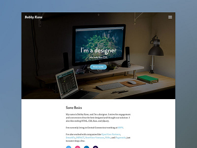 Personal Site Refresh css homepage html jquery personal site web design website