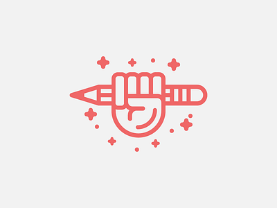 Handmade design designer graphic hand handmade icon illustration logo mark pencil red stroke