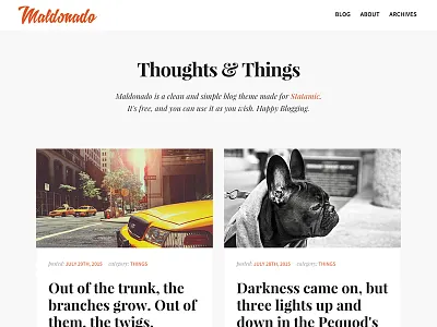 Maldonado Theme statamic theme