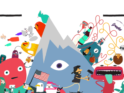 Beer Gif #52 - a Year of Beer! animation anniversary beer celebrate characters compilation creatures gif illustration loosekeys mountain