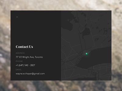 Contact Card card contact flat interface map toronto ui