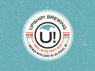 Upship! Brewing Coaster/Badge badge beer branding coaster identity logo texture