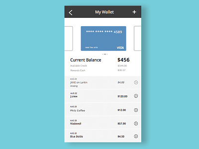 My wallet app creditcard financial interface mobile sketch ui wallet
