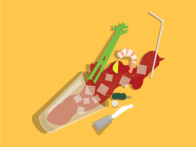 Sunday Essential bloody brunch celery ice mary shrimp