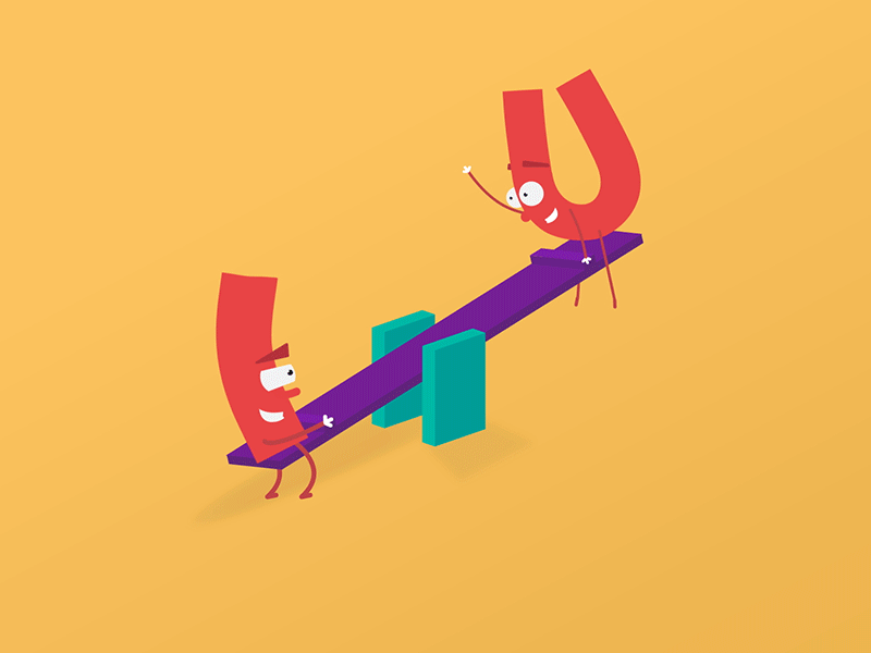 Seesaw animation character design gif motion graphics rubberhose small groups