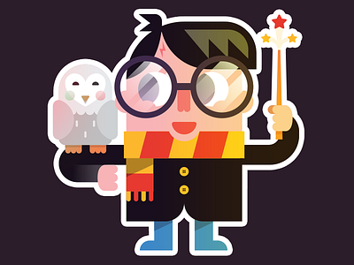 Max is Eleven birthday cartoon harry potter hedwig illustration lumos