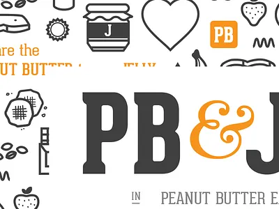 PB&J butter icons illustrations peanut