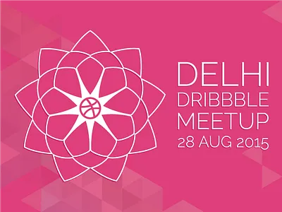 Delhi Dribbble Meetup 28 Aug 2015 delhi design dribbble graphic india logo meetup pink