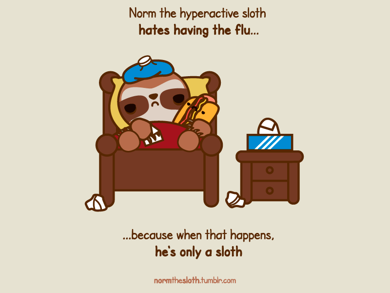 Norm the Hyperactive Sloth - Flu animation chibi cute gif hyperactive kawaii sloth