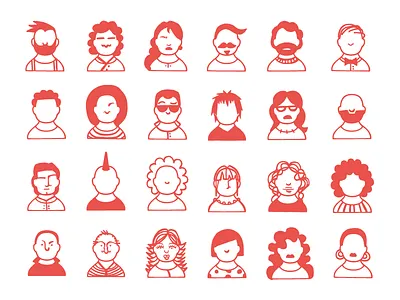 Avatars Vinguiden avatar designadet faces icon person vinguiden