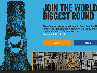 BrewDog - Landing page for investment beer illustration investment landing video