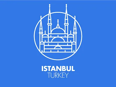 Istanbul blu city graphic icon illustration monument outline pictogram