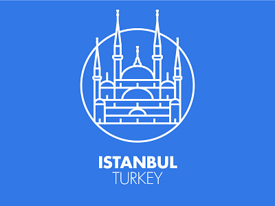 Istanbul blu city graphic icon illustration monument outline pictogram