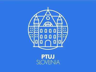 Ptuj blu city graphic icon illustration monument outline pictogram