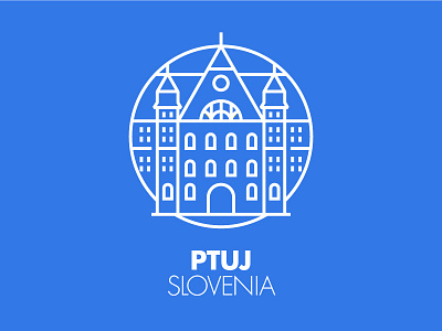 Ptuj blu city graphic icon illustration monument outline pictogram