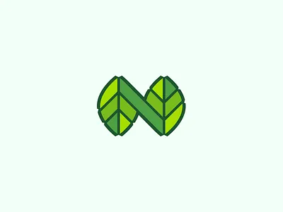 N For Nature forest garden green identity leaf leaves monogram n nature plant texture