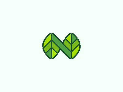 N For Nature forest garden green identity leaf leaves monogram n nature plant texture