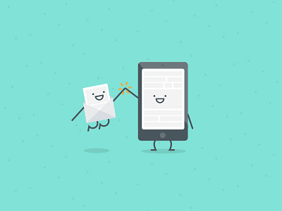 Email Mobile Friendliness characters digital email emotion flat friendly happy illustration mobile