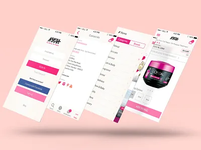 Nykaa User Interface for iOS app beauty menu navigation user experience user interface