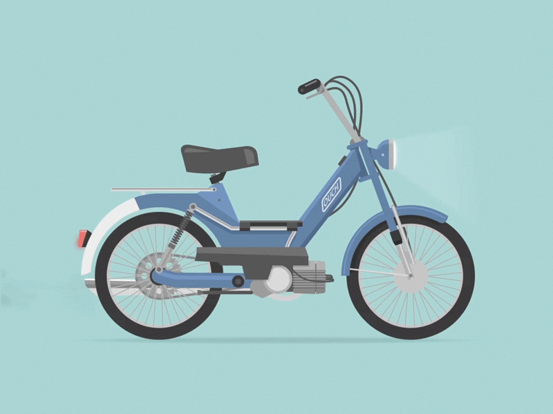 Life on Wheels | 10 The Moped 2d animation bicycle bike car flat hearse illustration motion motorcycle pram vehicle