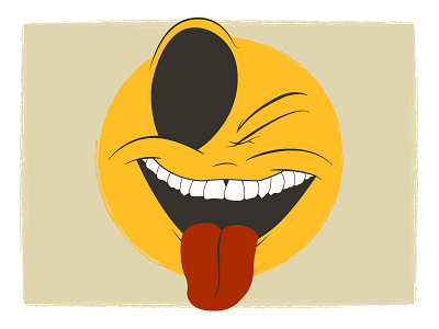 Rough Smiley cartoon face flat illustrator smiley vector