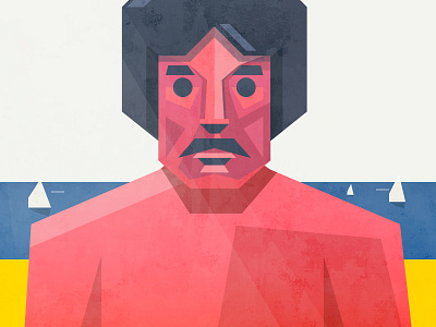 Summer Day beach flat illustration man sea summer