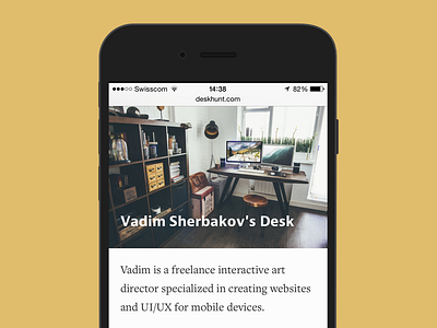 Desk Hunt mobile site design flat mobile web design