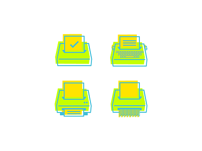 Iconography ballot iconography icons nounproject paper shredder printer typewriter