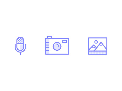 Media Icons camera flat icons media mic microphone minimal mountains picture