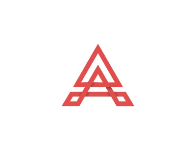 A a letter logo mark red symbol
