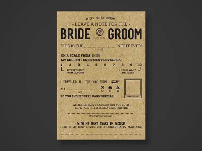 Wedding Wish Cards branding card kraft rsvp wedding wish