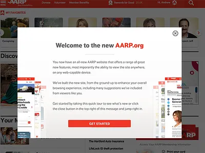 AARP Tour aarp onboarding tour welcome