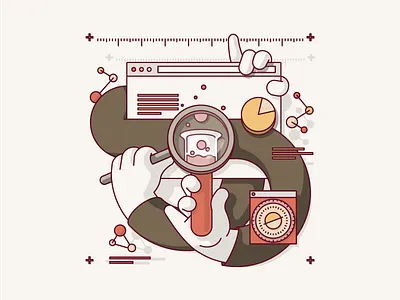 Analyze analyze atom browser hands science scientific stats test tube ui vector