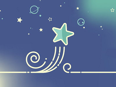 Share with the Universe! client icon illustration macys nyc onboarding share space star vector