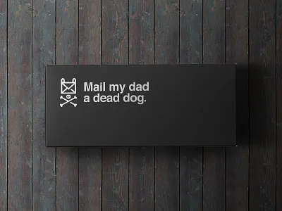 Mail My Dad A Dead Dog 15minutelogos box brand dead design dog logo minute service type vector