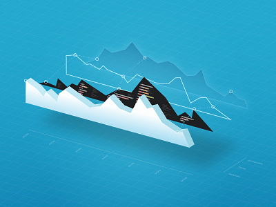 The Anatomy of a Data Visualization 3d data visualization graph illustration line graph perspective