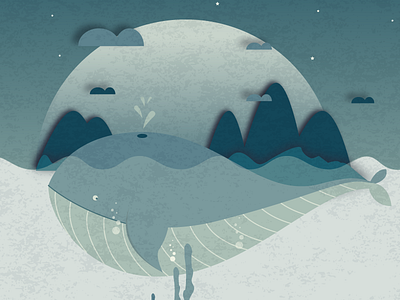 whale color flat house icon illustration line minimal romantic strokes