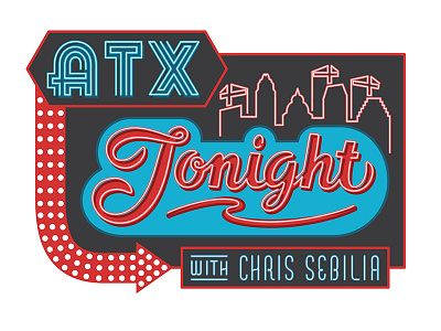 Atx Tonight with Chris Sebilia graphic illustrator logo